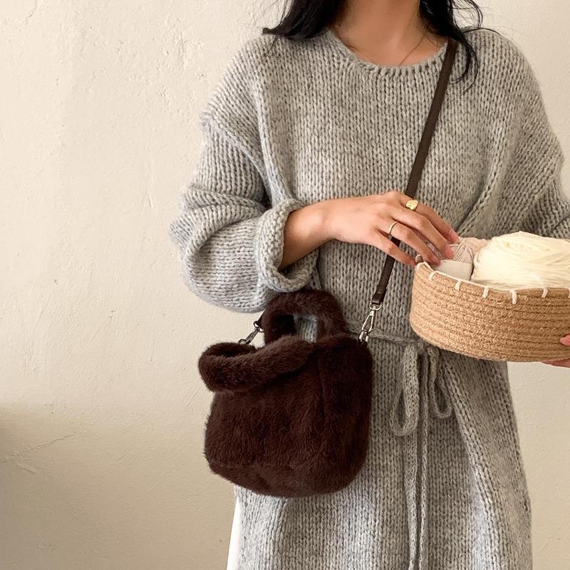 Осень и зима новый милый тренд на сумки для волос имитация норки сумка-мессенджер женская нишевая универсальная маленькая сумочка