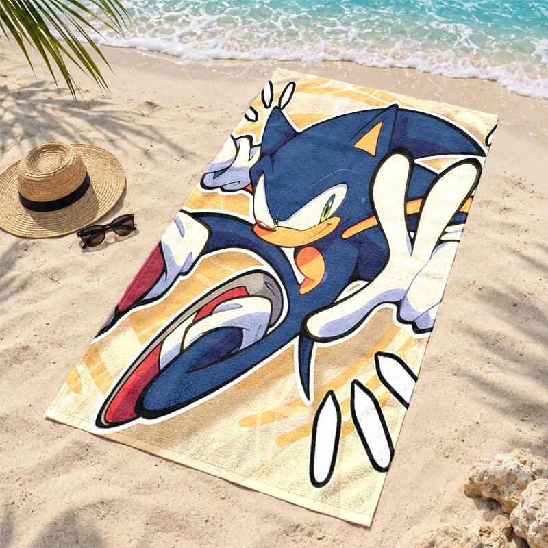 Sonic Microfiber Beach Towel Quick Dry Sand Free Lightweight Beach Towels for Travel Swimming Camping