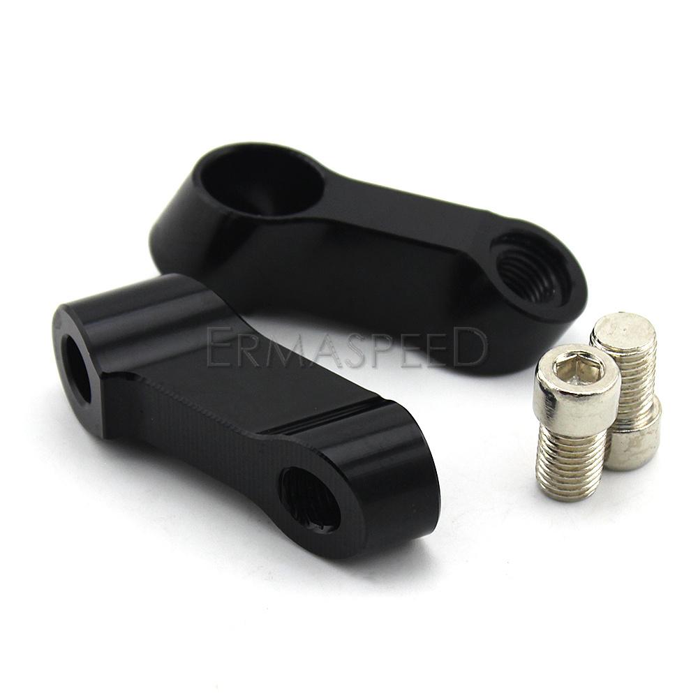 2 шт., удлинитель зеркала заднего вида для мотоцикла, адаптеры-удлинители для зеркала по часовой стрелке 10 мм для MT09 MT07 FZ09, универсальный