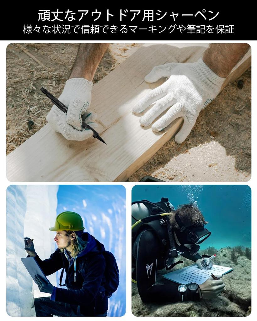 Four Candies Набор из 3 механических карандашей с футляром, прочный металлический плотницкий карандаш, 48 стержней, 3 х 12 ластиков, водонепроницаемый плотницкий маркер для улицы