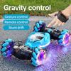 New 4WD RC Drift Car with Music Led Lights 2.4G Gesture Radio Remote Control Spray Stunt Car 360° Rotating Climbing Car Toys Gift
