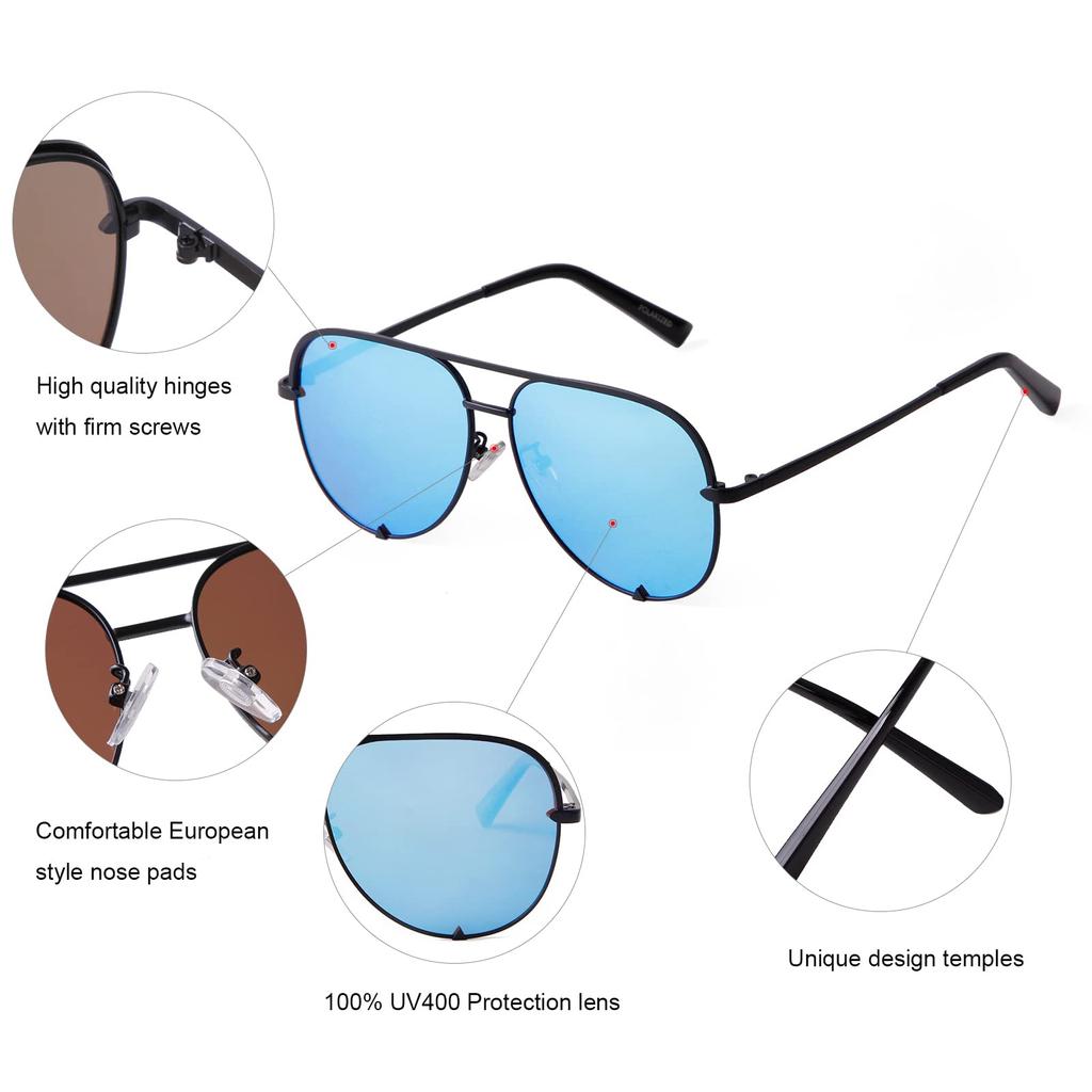 Aviator Sunglasses for Women Men Retro Women's Sunglasses Mirror Lens for Shopping Traveling Driveing Outdoors UV400 Protection