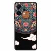 For Oppo Reno 14 5G 3D CaseRelief Flowers Emboss Phone Cover For Oppo Reno 14 Black Silicone Shockproof Soft Fundas Protector