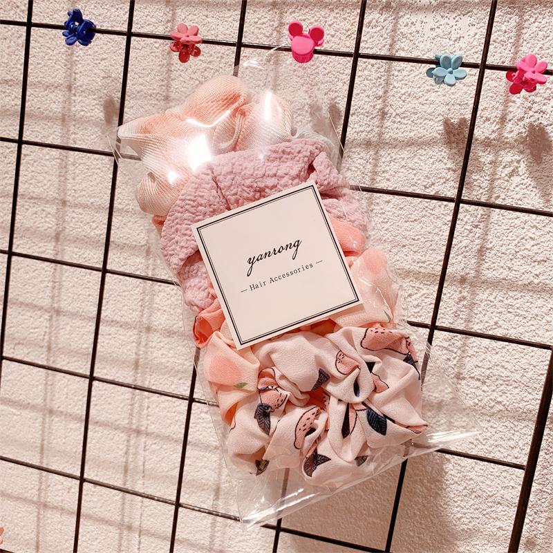 Новые 5 шт./компл. резинки для волос ярких цветов с принтом для женщин, милая повязка для волос, держатель для хвоста, эластичная резинка, модные аксессуары для волос