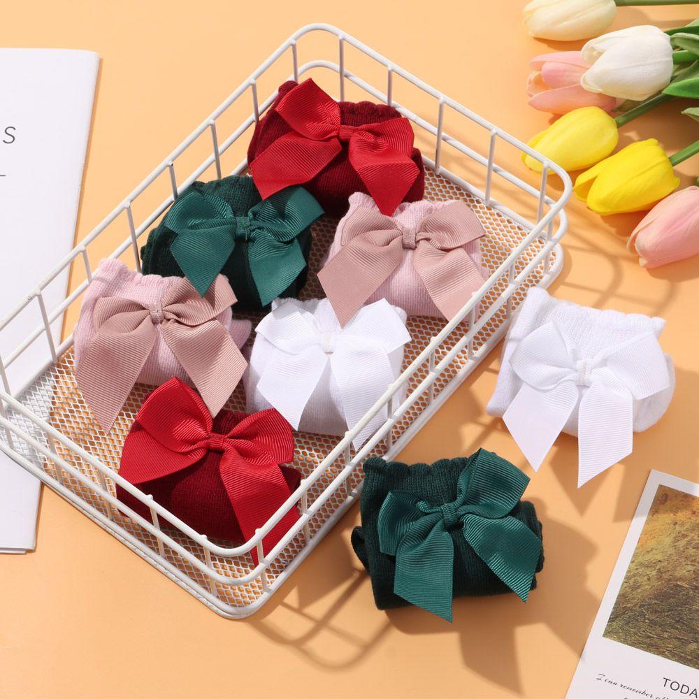Big Bow Autumn Winter Children Cotton Floor Socks Baby Toddlers Socks High Long Sock