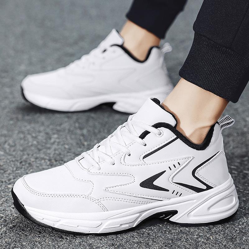 39-45 осенне-зимние мужские спортивные туфли большого размера с короткими бархатными волосами, противоскользящие и уличные мужские кроссовки для фитнеса