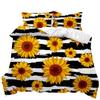 Sunflower Duvet Cover Set Girly Yellow Floral Print Twin Comforter Cover Women Blossom Flowers Polyester Bedding Set King Size
