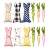 12 штук плюшевых тканевых кроликов, пасхальный декор для стола в деревенском стиле, плюшевый морковный кролик, декор для кроликов