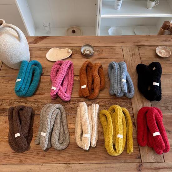 Женский вязаный шарф однотонный тонкий длинный шарф теплый мягкий на ощупь шарф уличный домашний зимний аксессуар