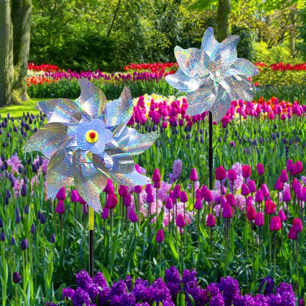 1-10PCS Bird Repeller Reflective Windmill Bird Repellent Anti Birds Windmill Spinner Child Windmill Garden Orchard Protection