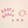 24Pcs Press-On Nails Short Square Fake Nails Artificial French Tip False Nails with Bling Nude Design DIY Nail Art Supplies