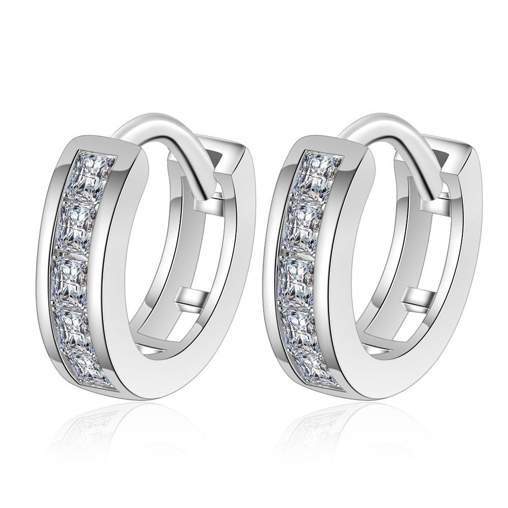 Round Earrings Temperament Korean Earrings Men'S And Women'S Zirconium Diamond Ear Buckle Ear Buckle
