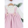 Baby Girl Vintage Lace Collar Salopet Ribbed Dress