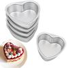 3 Inch Heart Shaped Cake Pan Mold Solid Bottom Aluminum Alloy Chocolate Cake Pan Silver Tin Baking Mold Mould