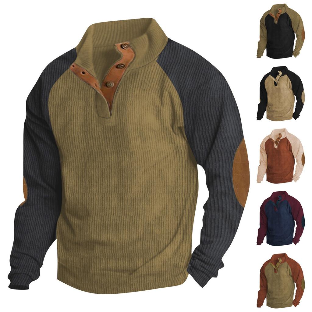 Весенне-осенняя мужская толстовка с воротником-стойкой на открытом воздухе, повседневные свитера, топы