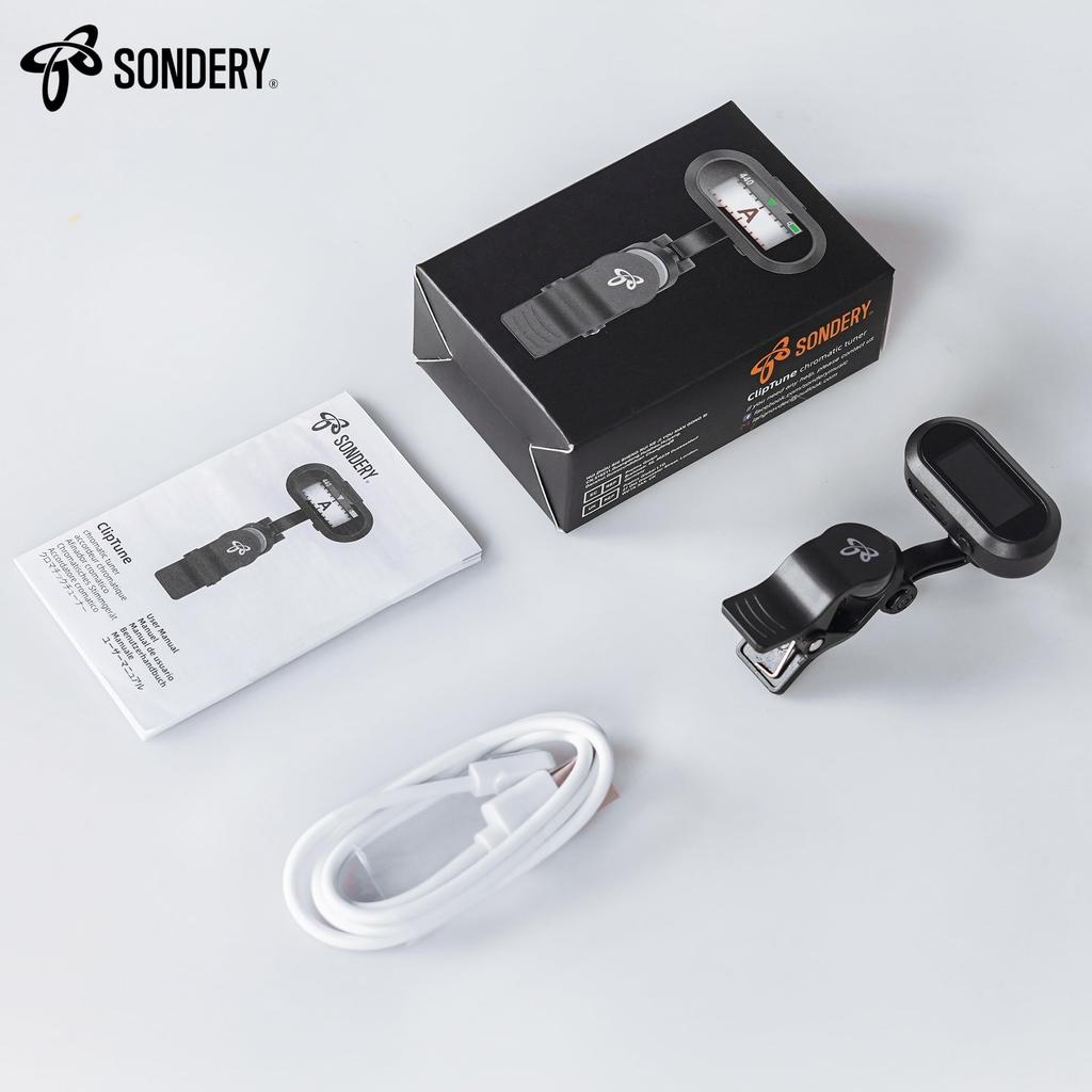 Перезаряжаемый прищепной тюнер Sondery с TFT-экраном для гитары, укулеле, скрипки, банджо и духовых инструментов