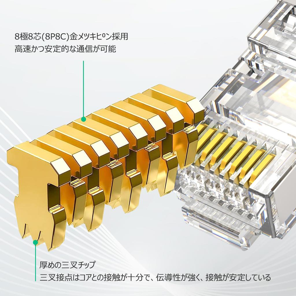 HET HONKENT LAN RJ45 Connector with Load Bar and Metal 8P8C Cat5 LAN Cable Connector Connector, Shield, STP, CAT6, Cat5e, Compatible, (STP-100PCS)