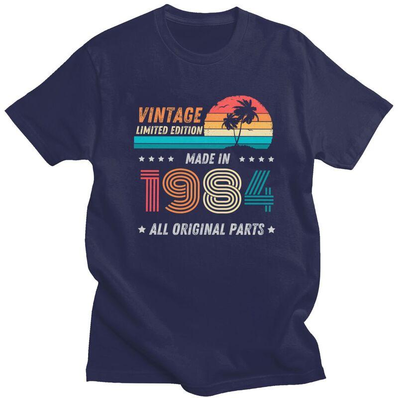 Vintage Limited Edition Made In 1984 T Shirt for Men 100 Cotton 41th 41 Years Birthday Tshirt Short Sleeve Tee Shirt Clothing