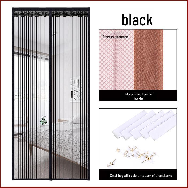 Magnetic Mosquito-Proof Door Curtain: Punch-Free Soft Gauze with Velcro Edge