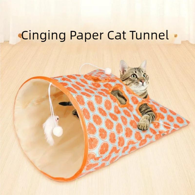 Foldable Cat Tunnel With Noisy Paper Rolling Ground Dragon Zhiyi Cat Toy Cat Diamond Bag Interactive Cat Tunnel Toy