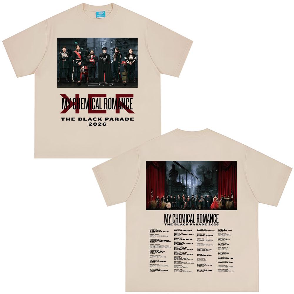 The Black Parade 2026 Tour Tshirts Punk Rock Band My Chemical RoUnisexce Tshirt Unisexs Women Clothing Cotton T Shirt Streetwear