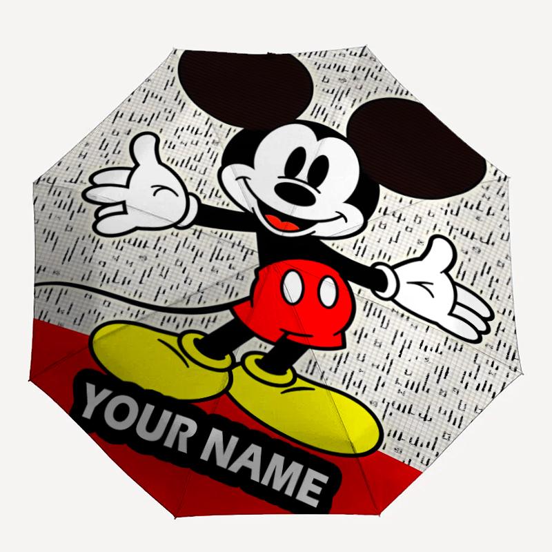 Personalized Name M-Mickey  Print Umbrella - Automatic Open/Close, Eight-Rib Durable Frame, Automatic Folding Umbrella