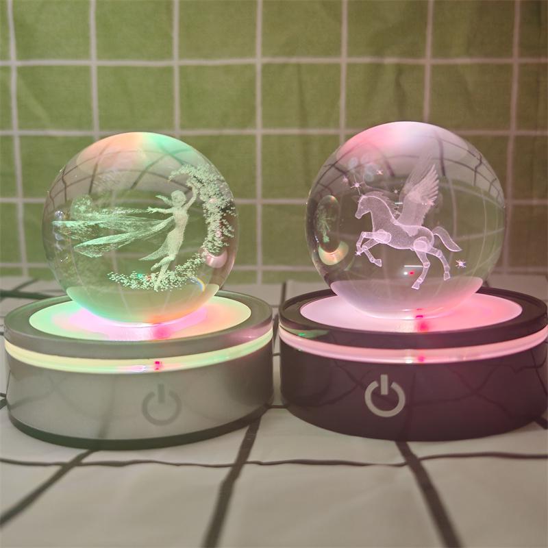 Солнечная система 3d хрустальный шар Хрустальный глобус Лазерная резка Хрустальный шар с шаровой подставкой Декоративные сферы планет Галактика Подарок на день рождения Украшения