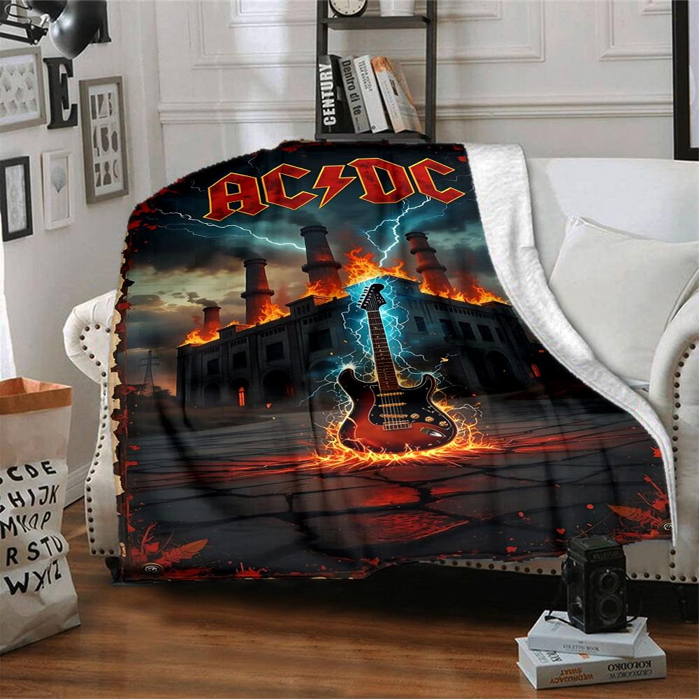 1pc AC/DC Band Merchandise Blanket Versatile for Couch, Office Bed