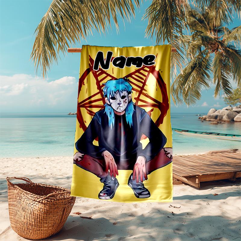 Personalized customized proof beach towel with Sally Face pattern - soft, absorbent,quick-drying,perfect swimming,camping&bathing