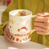 400ml Household Drinking Utensils High Footed Ceramic Cup Creative Christmas Cartoon Mug Breakfast Milk Coffee Cocoa Cups
