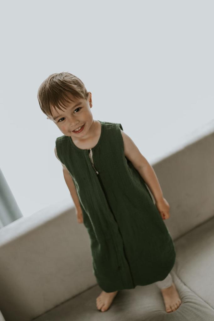 Muslin Footed Sleeping Bag M (3-5 Years) Grey