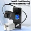 USB+Type C USB Сетевое зарядное устройство 65 Вт Зарядное устройство с выдвижным кабелем для телефонов, планшетов и ноутбуков
