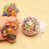 2Pcs Rainbow Stress Ball with Mesh Anxiety Relief TPR Colorful Beads