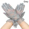 UV Protection Mittens Lace Gloves White Bride Gloves Rose Flower Pattern Party Dressy Gloves