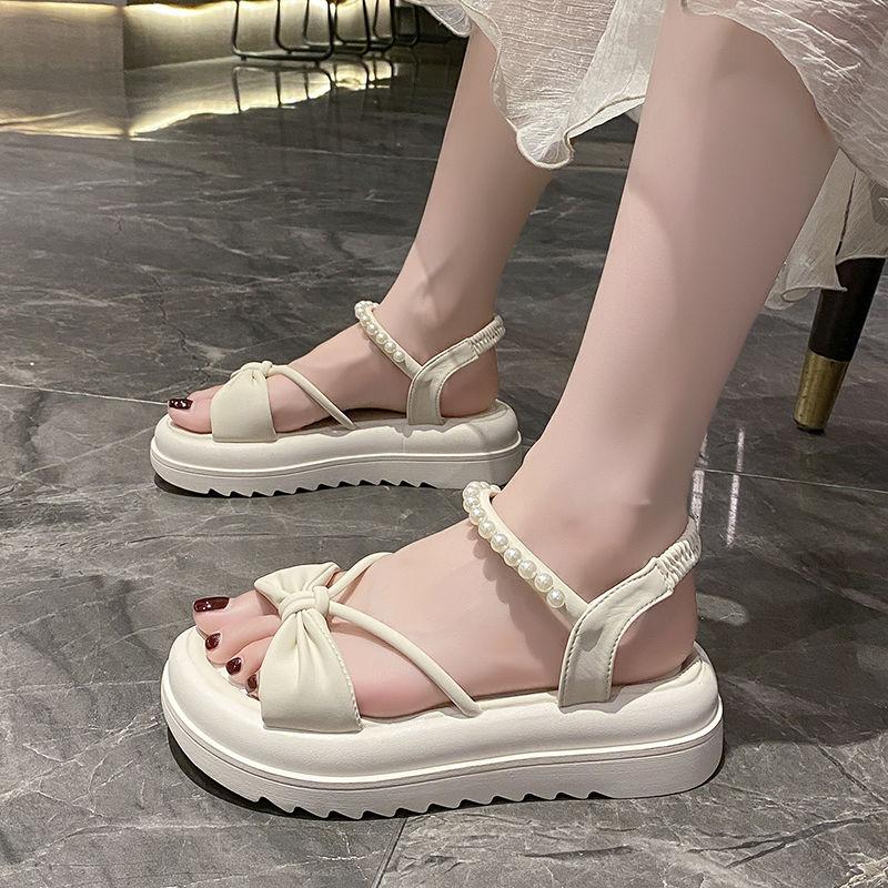 Обувь в римском стиле, лето 2024 года, сандалии с открытым носком для женщин, женская обувь на платформе со средним каблуком, тренд, азиатский размер FH или