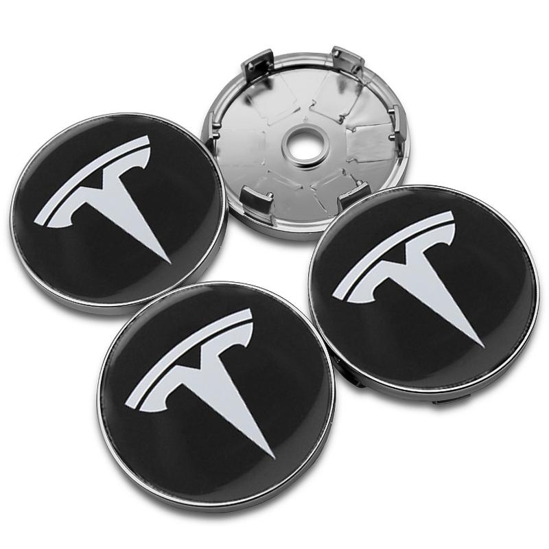 4Pcs 56mm/60mm Tesla Car Wheel Center Hub Cap For Model 3 Model Y Model X Model S Auto Rim Cover Decorate Stickers Accessories