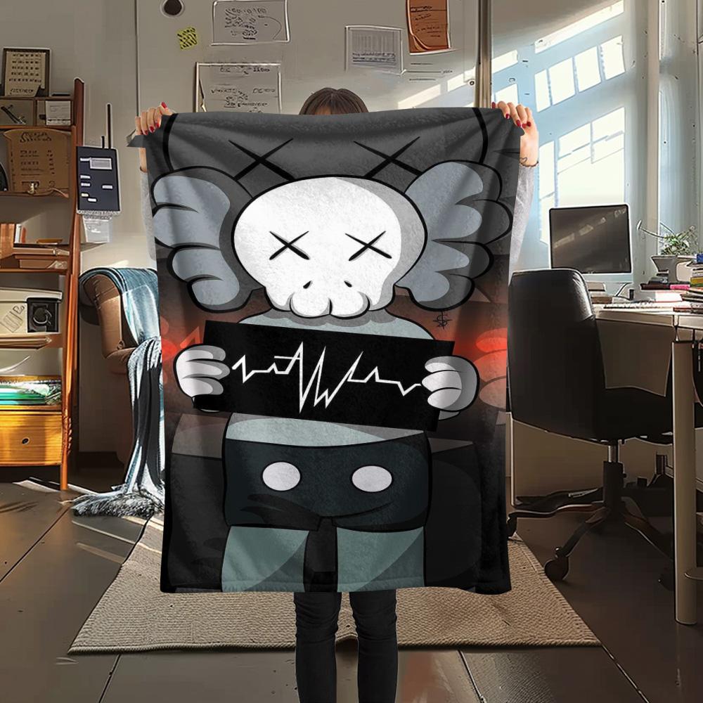 kaws printing Flannel Blanket Bedroom Coverlet Sofa Camping Warm blanket Gifts for family and friends(MJ038)