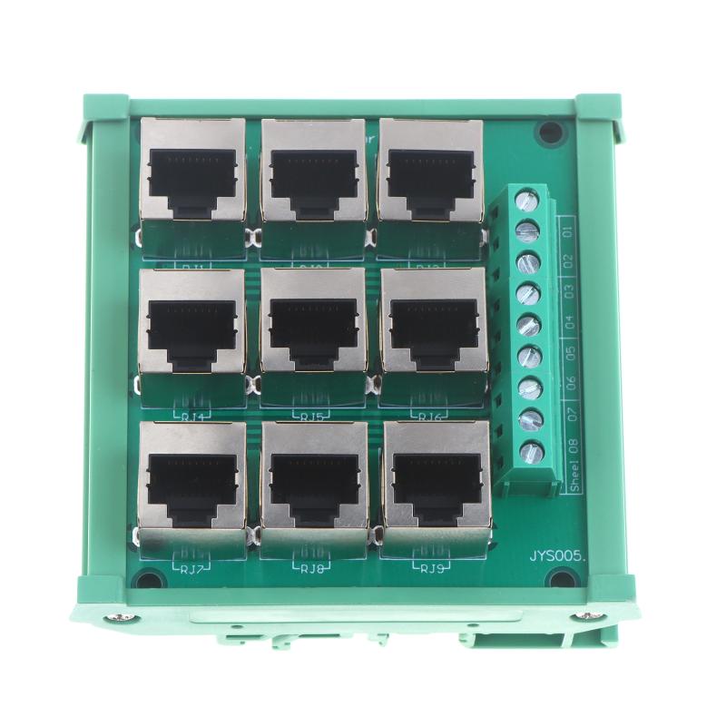 Для Ethernet-порта RJ45 8P8C, клеммный блок-адаптер с 9 винтовыми клеммами и конструкцией для монтажа на DIN-рейку, для сетевых подключений