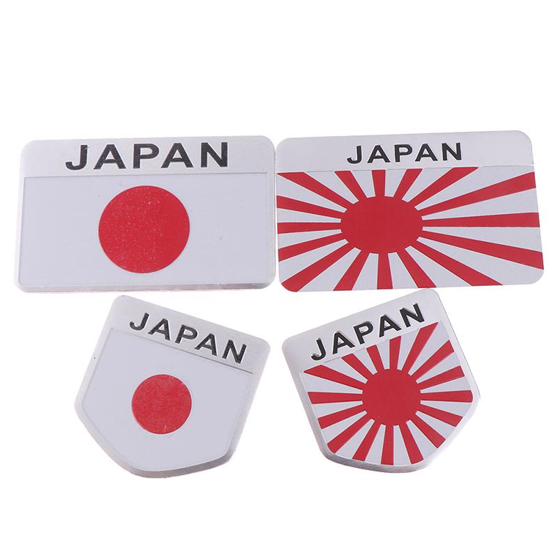 Practical Multiple Type Japanese Flag Car Metal Car Labeling Sticker