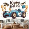 Happy Birthday Party Banner, Polyester Background Decor for Home Room Wall and Photo Props