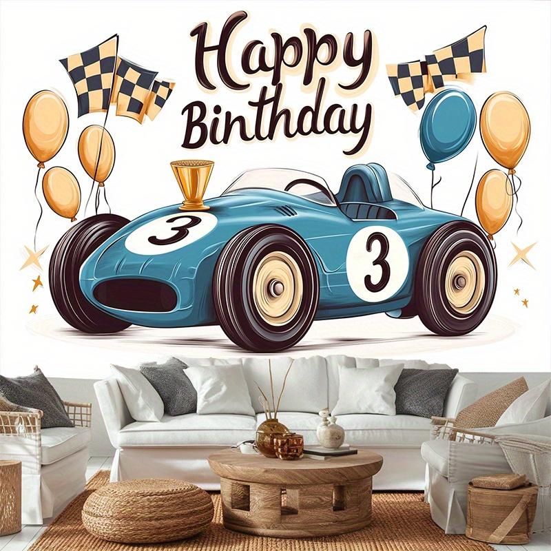 Happy Birthday Party Banner, Polyester Background Decor for Home Room Wall and Photo Props
