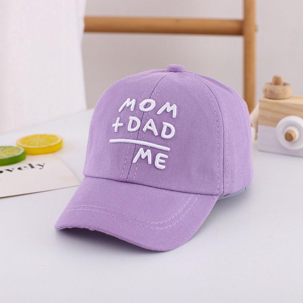 MOM+DAD=ME Embroidery Baseball Caps Cute Sunscreen Hats Fashion Children's Cap For Boys Girls