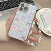 Applicable To Apple 16PM Color Bow Mobile Phone Case Iphone13pro Large Hole IMD Bracelet 15 Protective Cover for Women