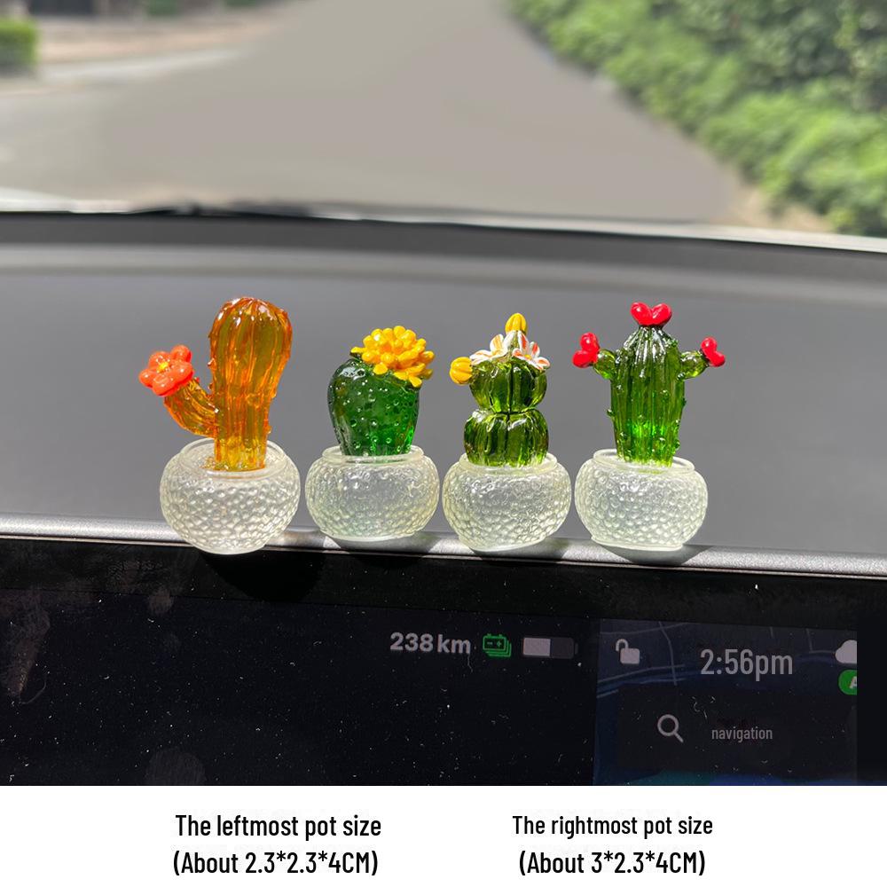 Мультяшные кактусы и животные украшения для автомобильных зеркал и приборной панели