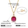 Stainless Steel Pendant Necklace Women Geometric Single Zircon Minimalist Luxury Titanium Chain 41-50cm