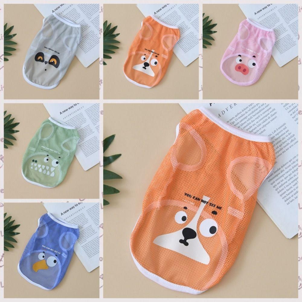 Дышащая сетчатая майка для собак из полиэстера, солнцезащитная одежда для собак, тонкий летний жилет для кошек