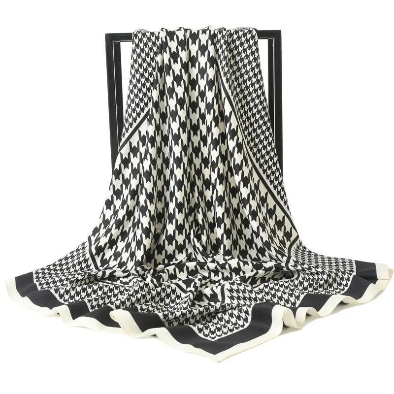 Luxury Brand Bandana Silk Square Middle East Style Scarf Women Satin Shawl Hijab Female Scarves Hair Band Headkerchief