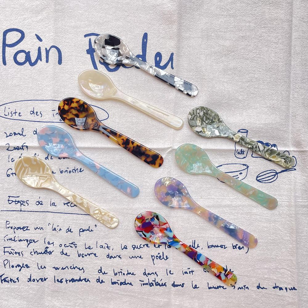 Корейский стиль INS Кофейная ложка Чайная ложка для торта Мороженое Десертная ложка Нож для джема Декоративная кухонная посуда Французский реквизит для фотографий