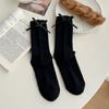 Японские носки JK Sweet Bowknot Tied Medium Tube Socks для женщин, носки с бантом на пятке, повседневные, черно-белые, ворсовые, спортивные, хлопковые носки для девочек