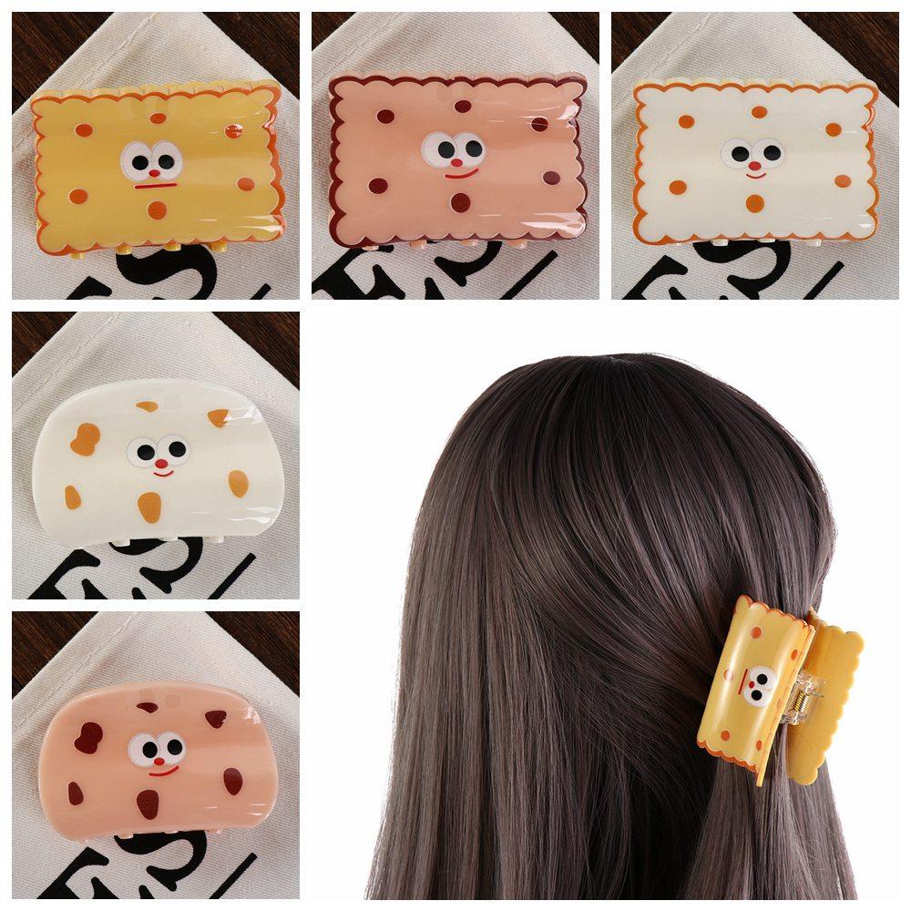 Korean Style Cookie Shark Clip Headwear Acetate Hair Clip Sweet Cookie Hair Claw Wash Face